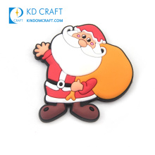 Wholesale custom logo 3d rubber soft pvc festival snowman decoration santa claus resin christmas fridge magnet